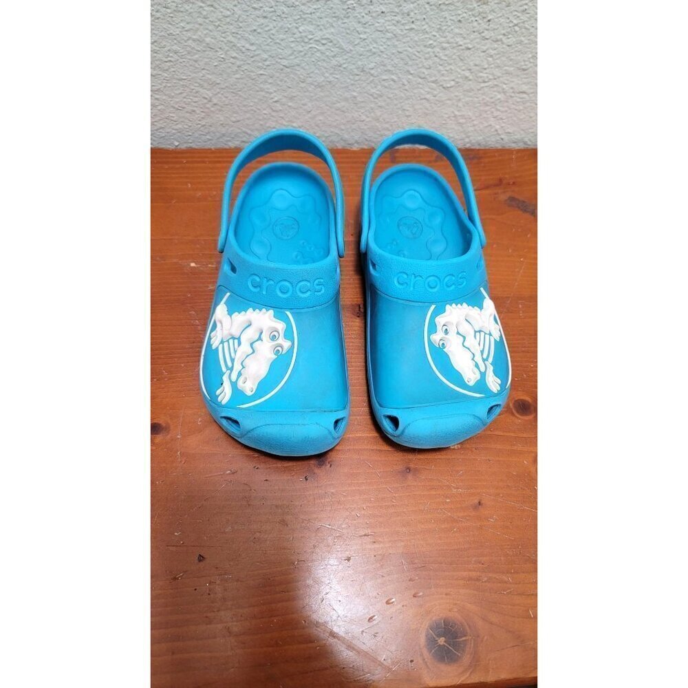 Crocs Youth J3 Aqua Dinosaur‎ Clogs Heel Strap Casual Relax